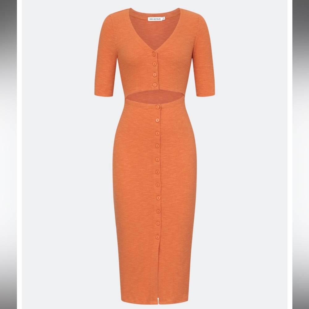 AVEC LES FILLES cutout midi dress
